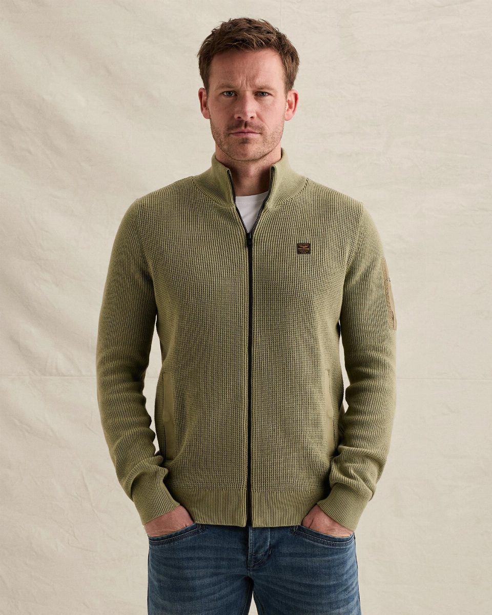 Vest met ritssluiting en flight pocket – oil green