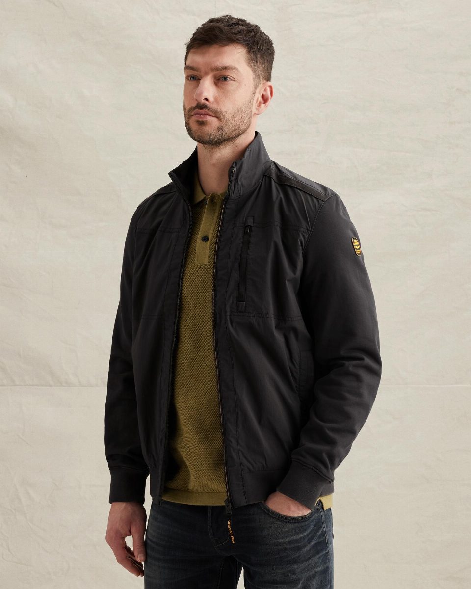 Hybrid jacket met ritssluiting en steekzakken – obsidian