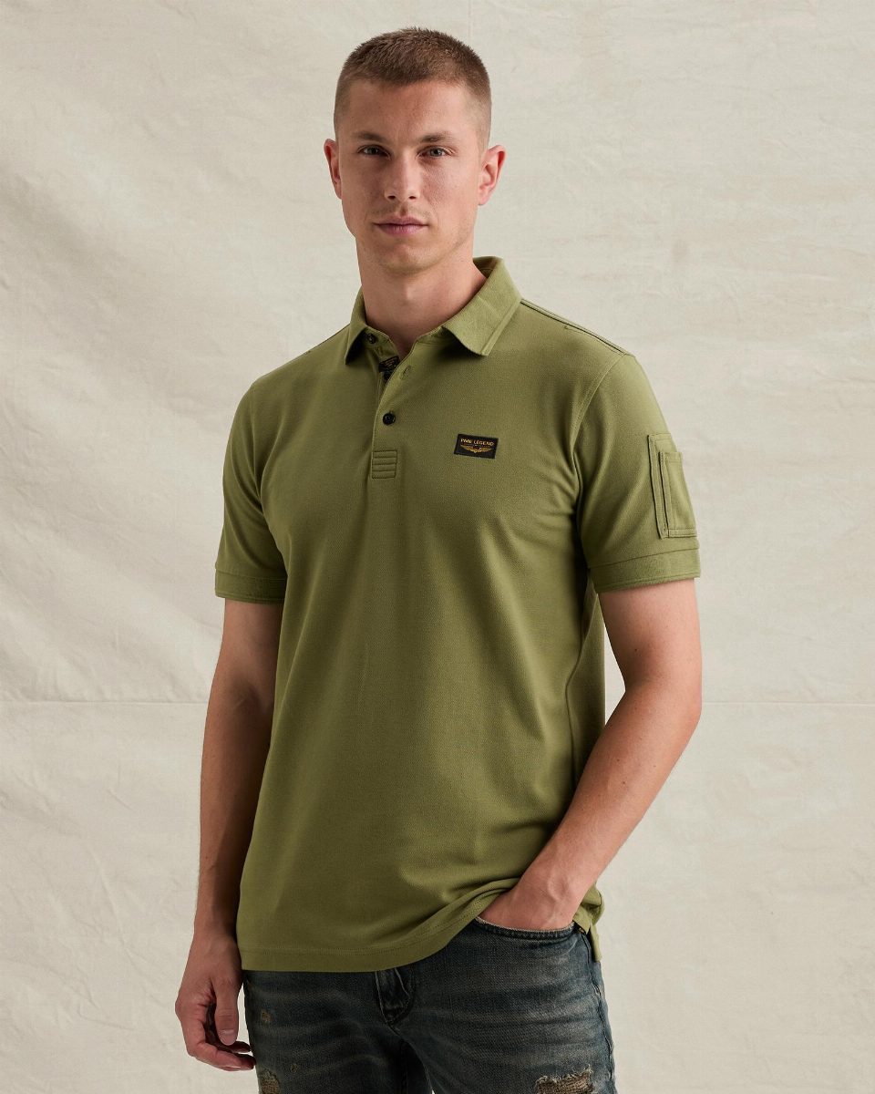 American Classic polo met flight pocket – loden green