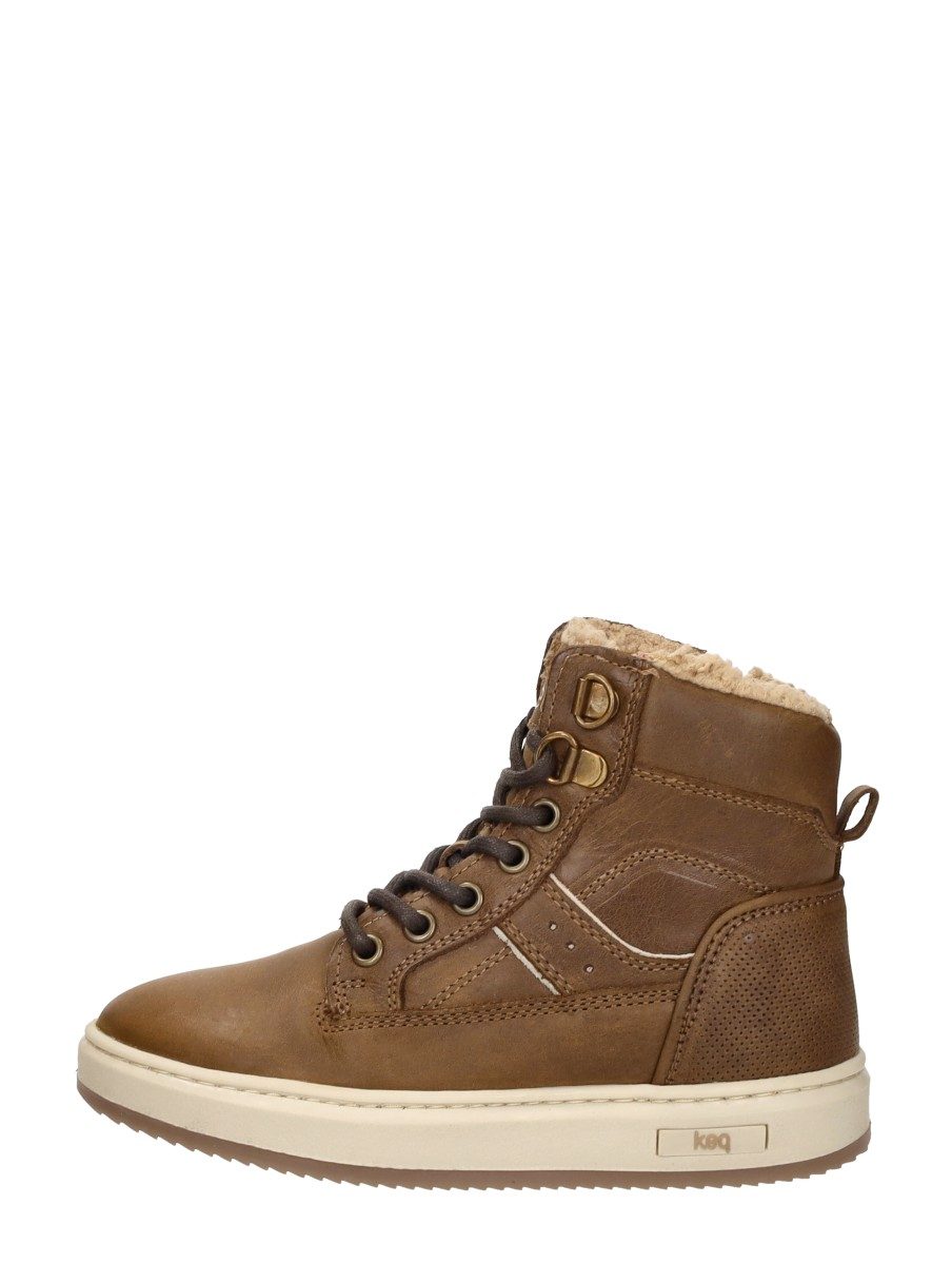 Keq - Veterschoenen Hoog – cognac