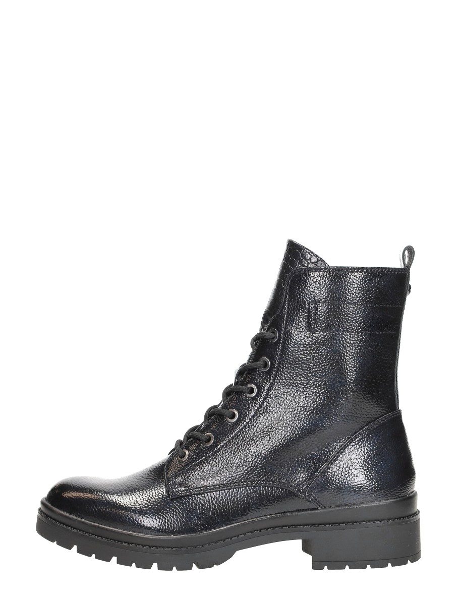Tamaris - Veterschoenen Hoog – blauw lak