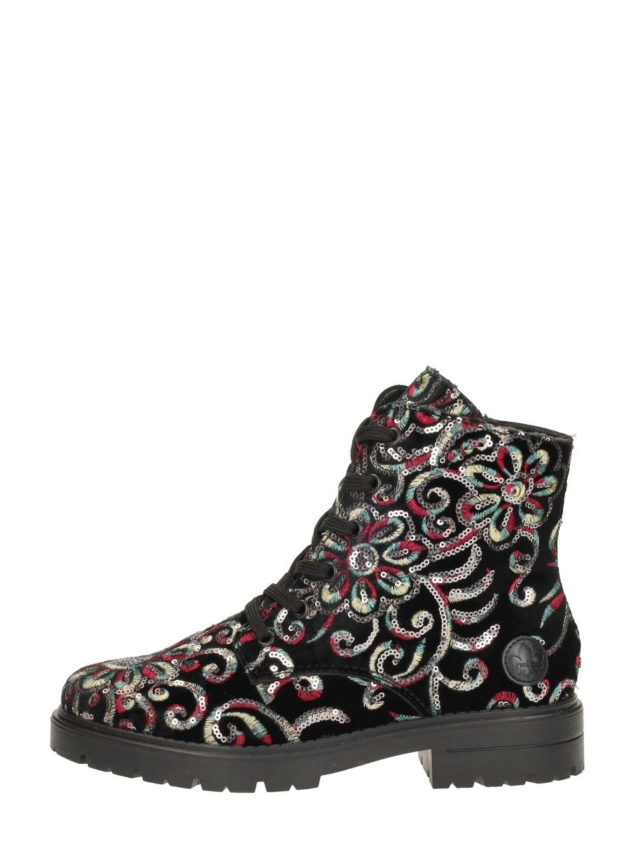 Rieker - Veterschoenen Hoog – zwart