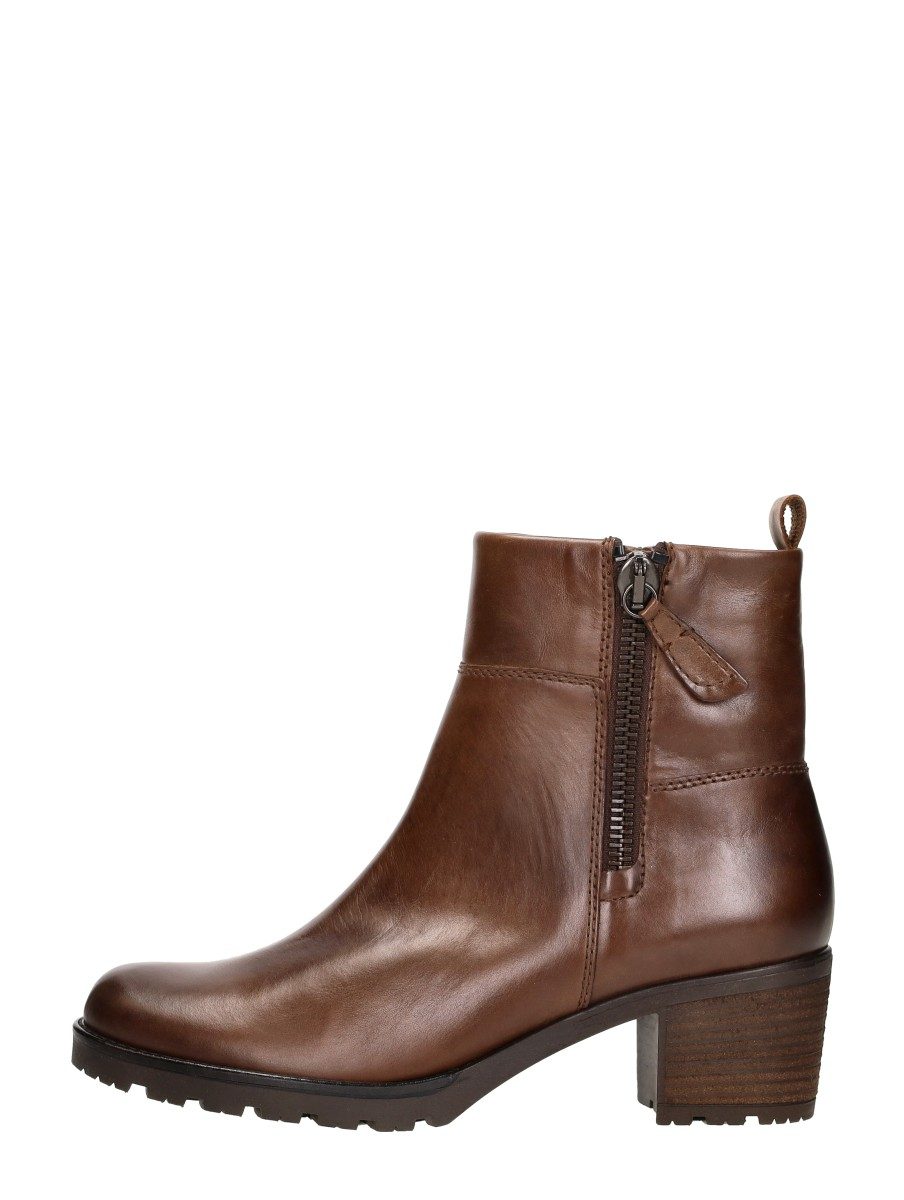Gabor - Enkellaarsjes Hak – cognac