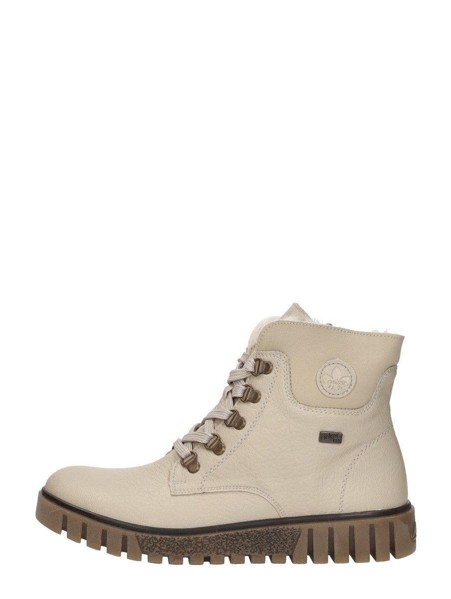 Rieker - Veterschoenen Hoog – gebroken wit