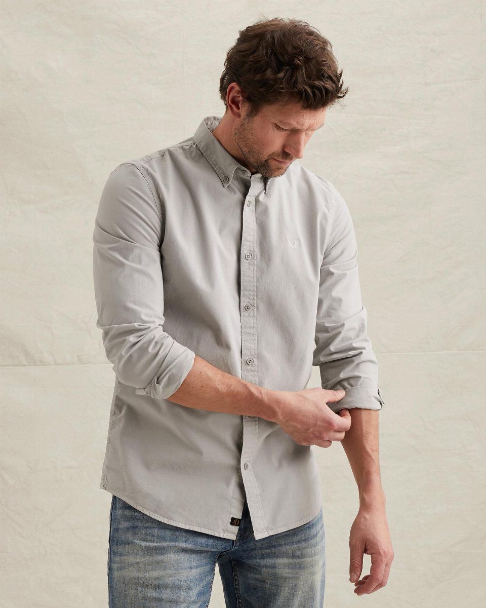 American Classic overhemd van poplin met stretch – porcelin blue melee