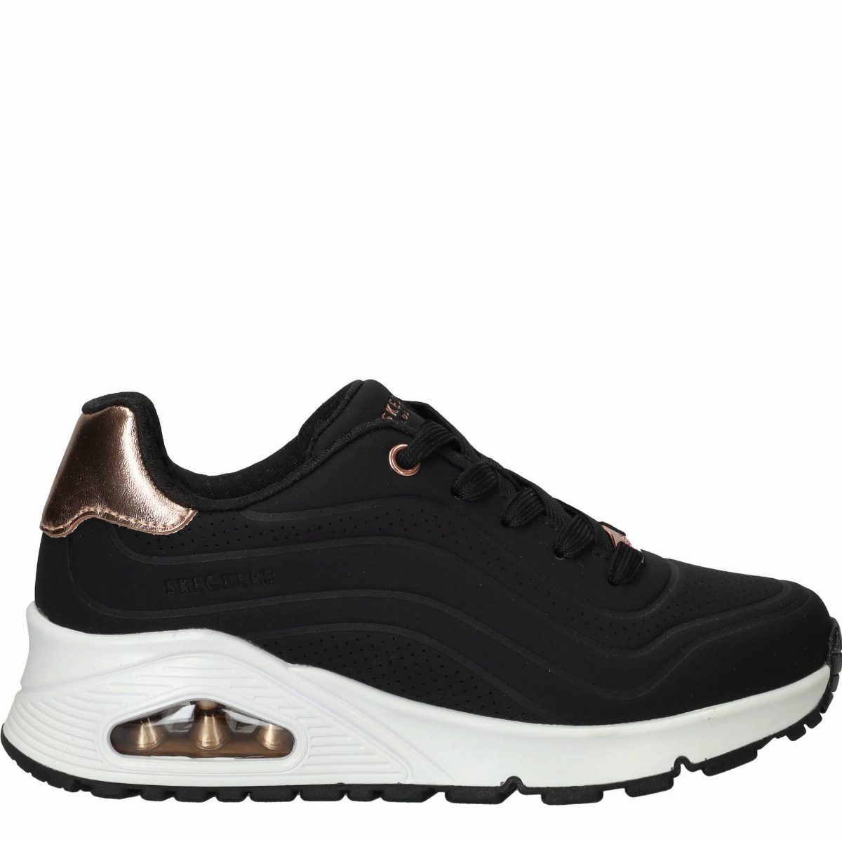 Skechers Uno Gen1 Shimmer Wave Sneakers Meisjes Zwart