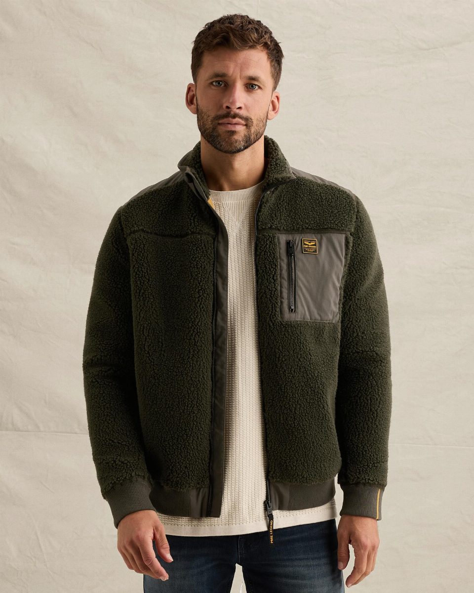 Sherpa hybrid jacket met ritssluiting – beluga