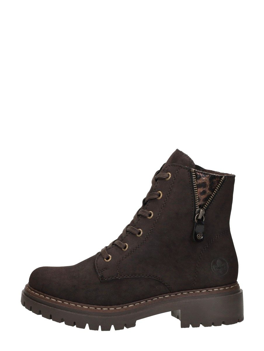 Rieker - Veterschoenen Hoog – donkerbruin