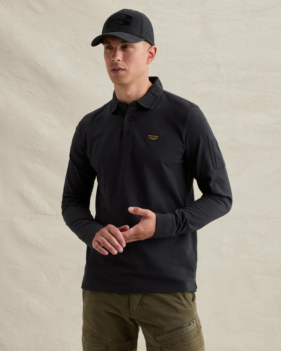 American Classic polo met lange mouwen en flight pocket – salute