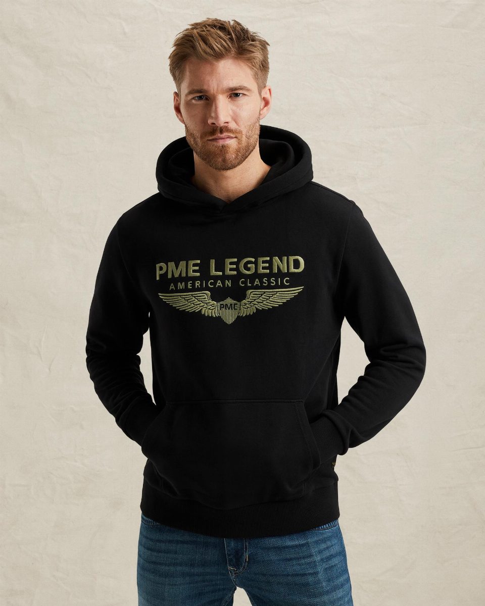 Hoodie met logo – black