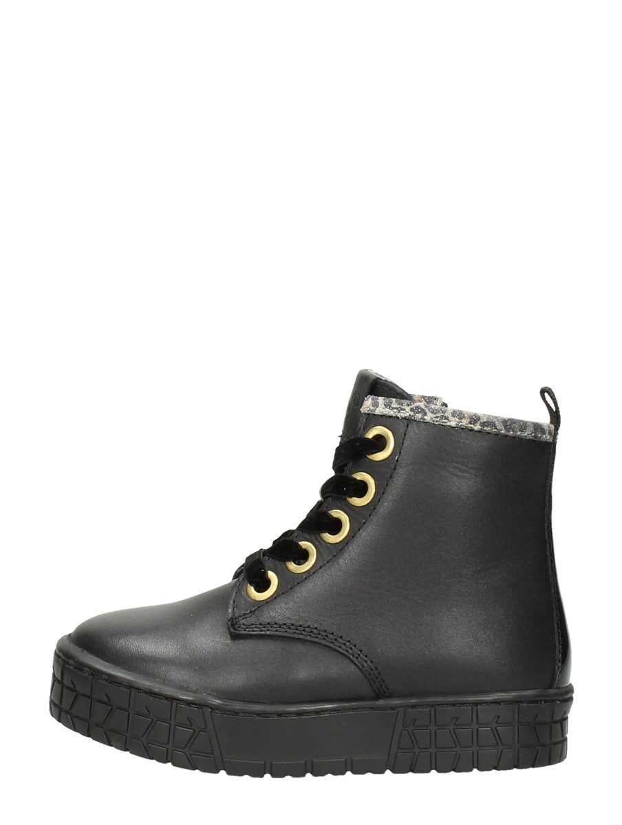 Keq - Meisjes Veterschoenen – zwart