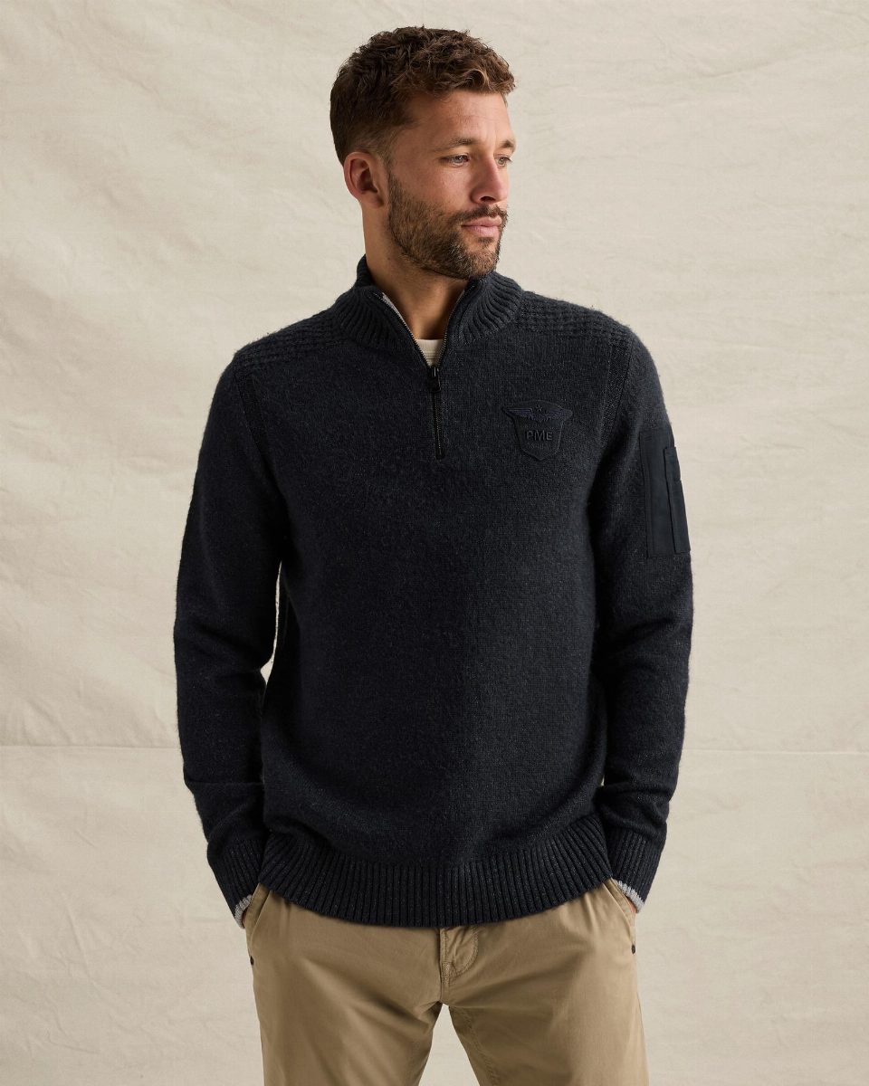 Trui met halve rits en flight pocket – salute
