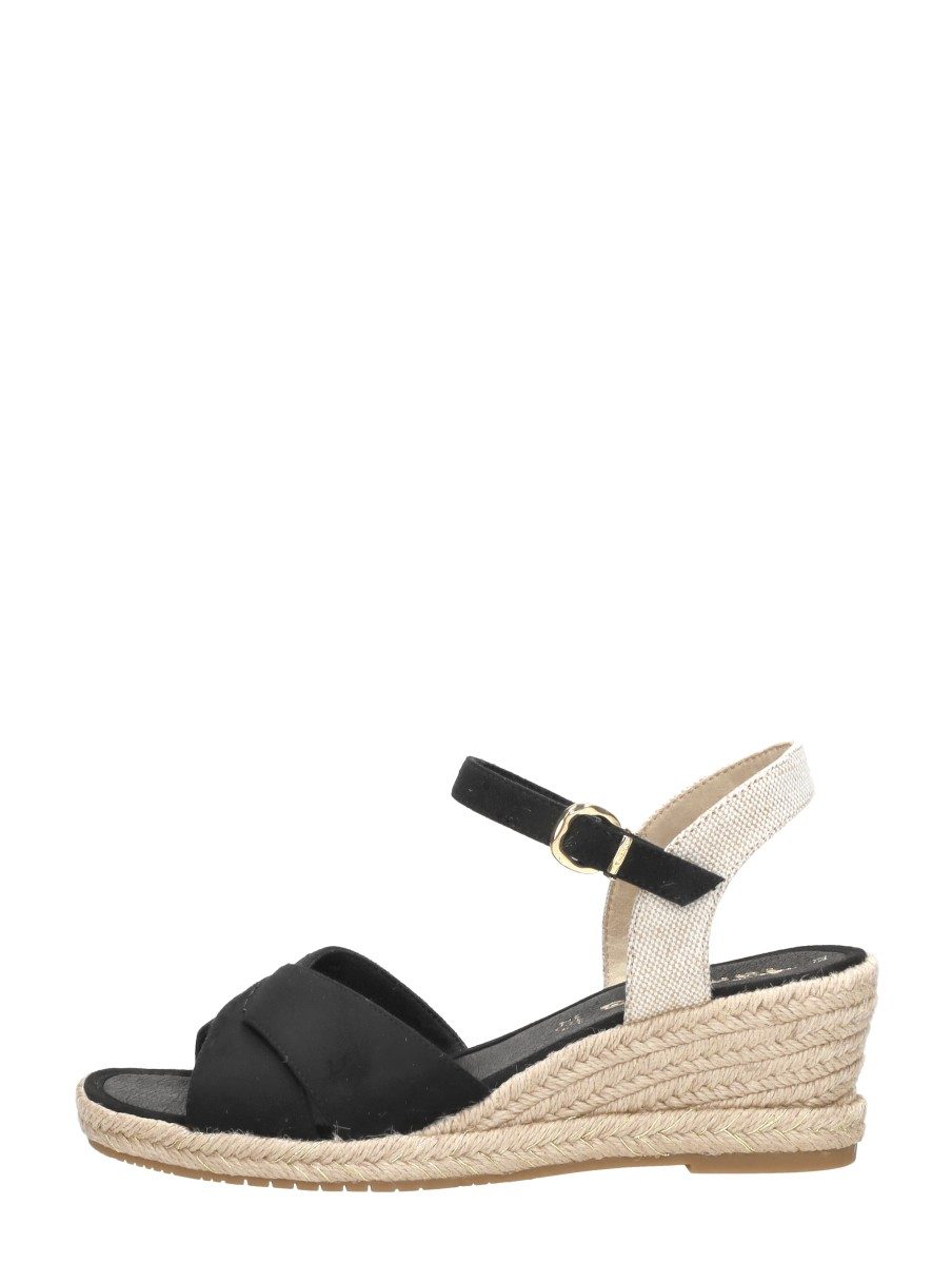Tamaris - Sandalen Touwzool – zwart