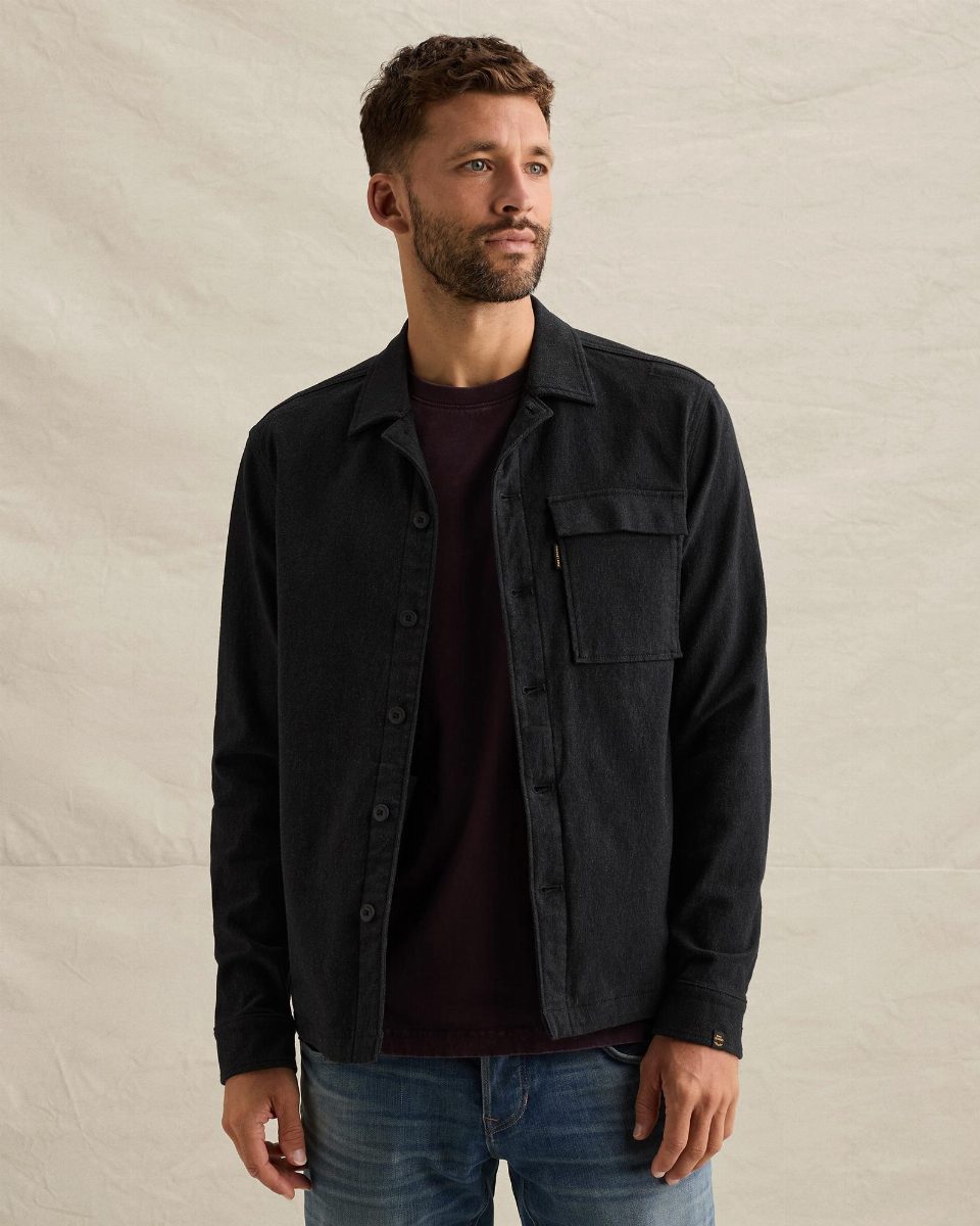 Overshirt van flanel met borstzak