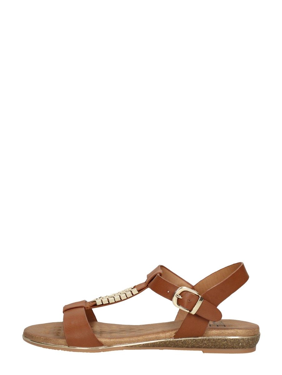 Sub55 - Sandalen Plat – cognac