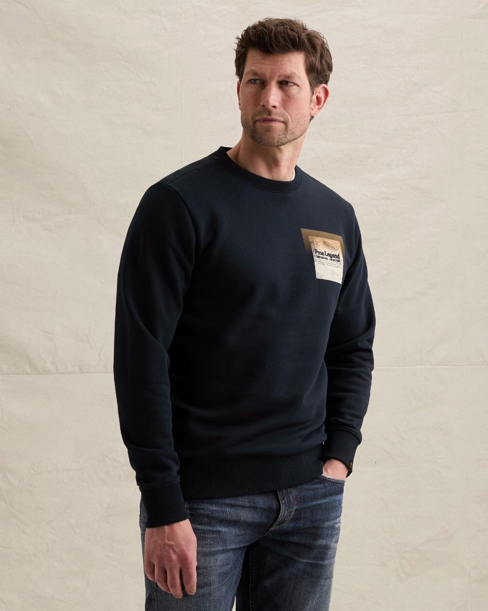 Sweatshirt van 100% katoen met ronde hals