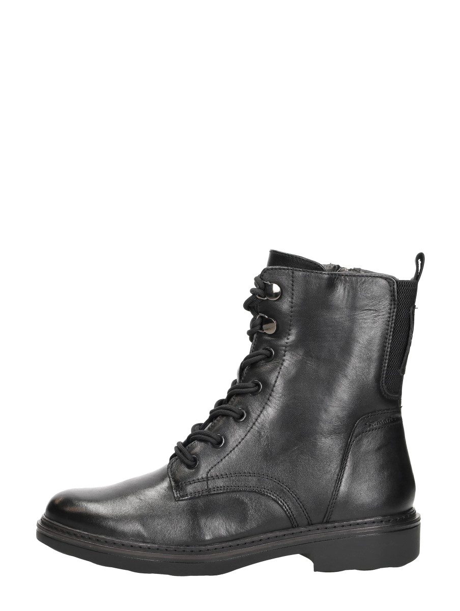 Tamaris Wide Fit - Veterschoenen Hoog – zwart