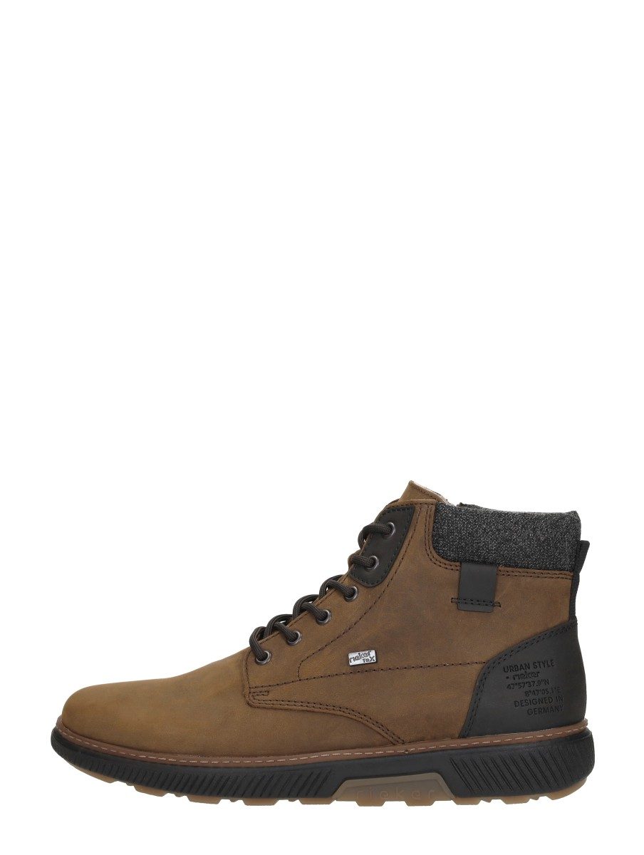 Rieker - Veterschoenen Hoog Middel Bruin