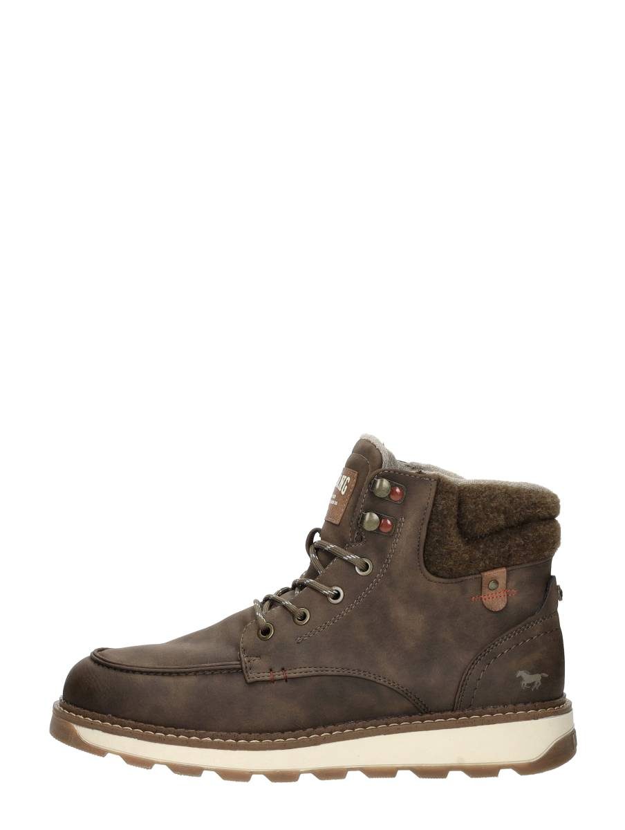 Mustang - Veterschoenen Hoog – donkerbruin