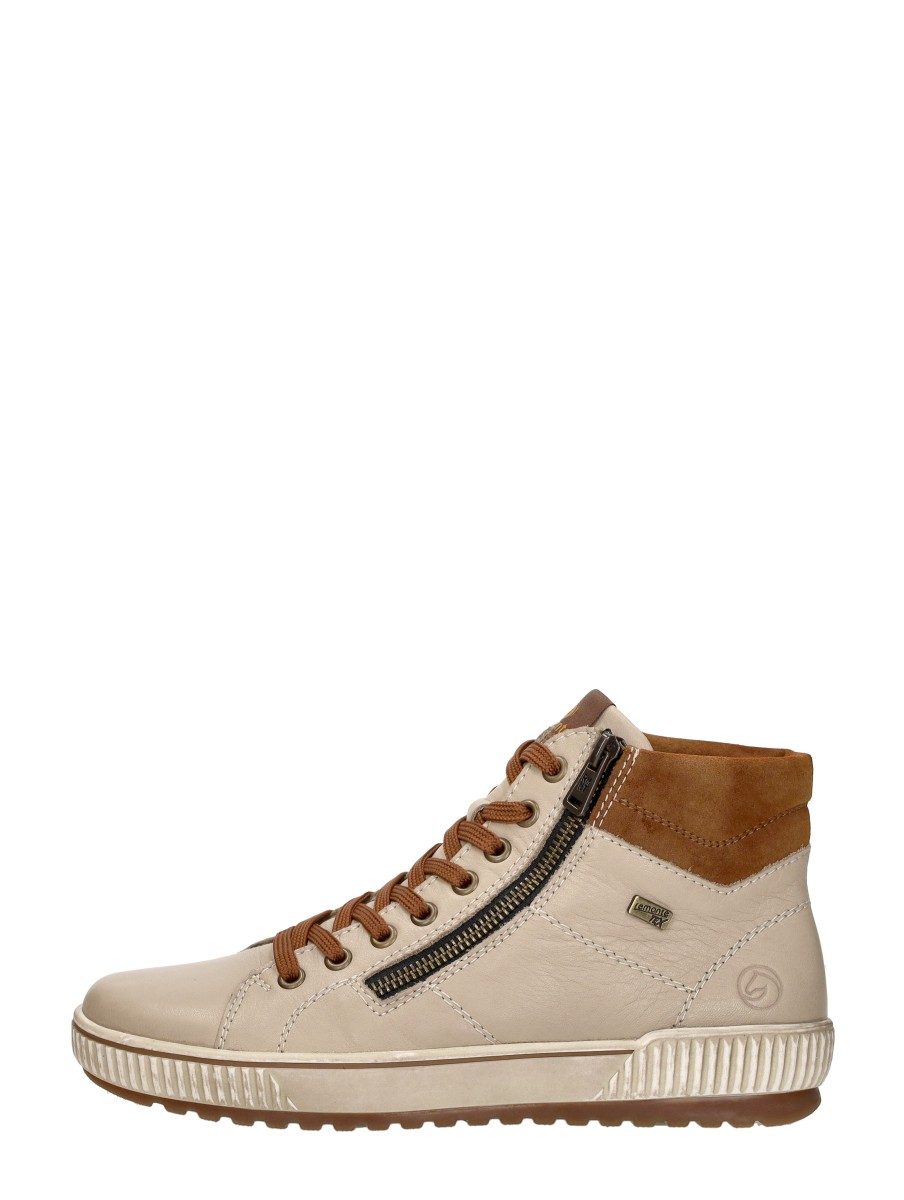 Remonte - Veterschoenen Hoog – gebroken wit