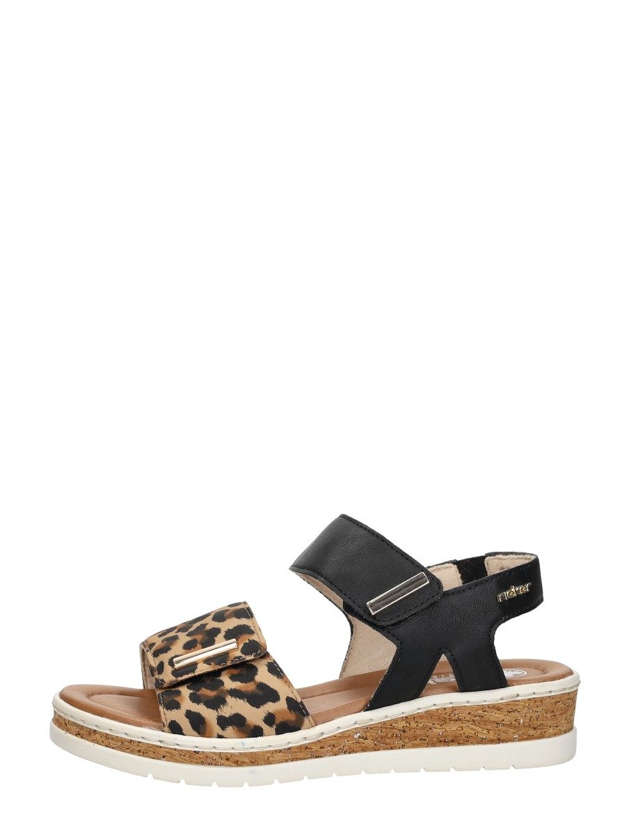 Rieker - Sandalen Plat – zwart