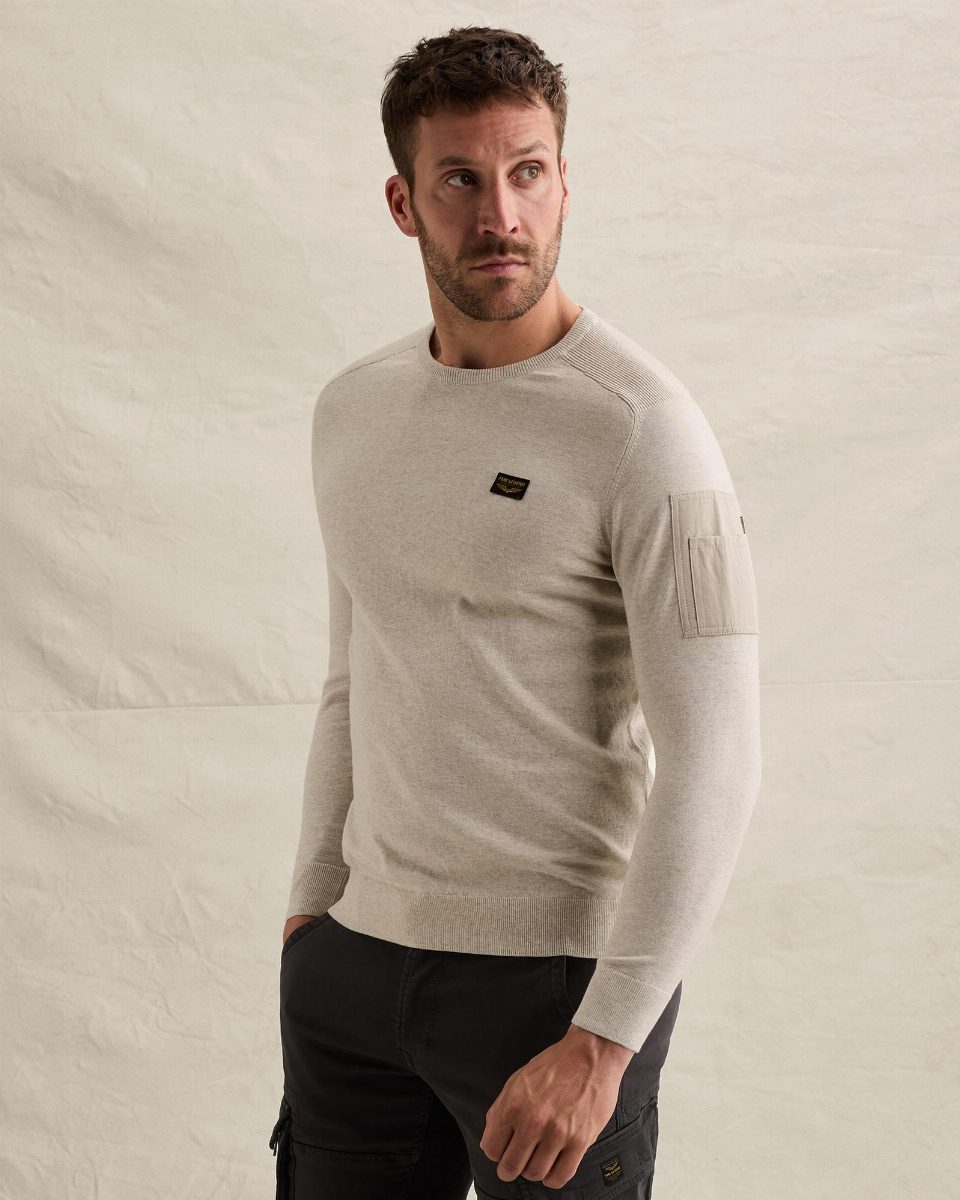American Classic trui met flight pocket – bone white