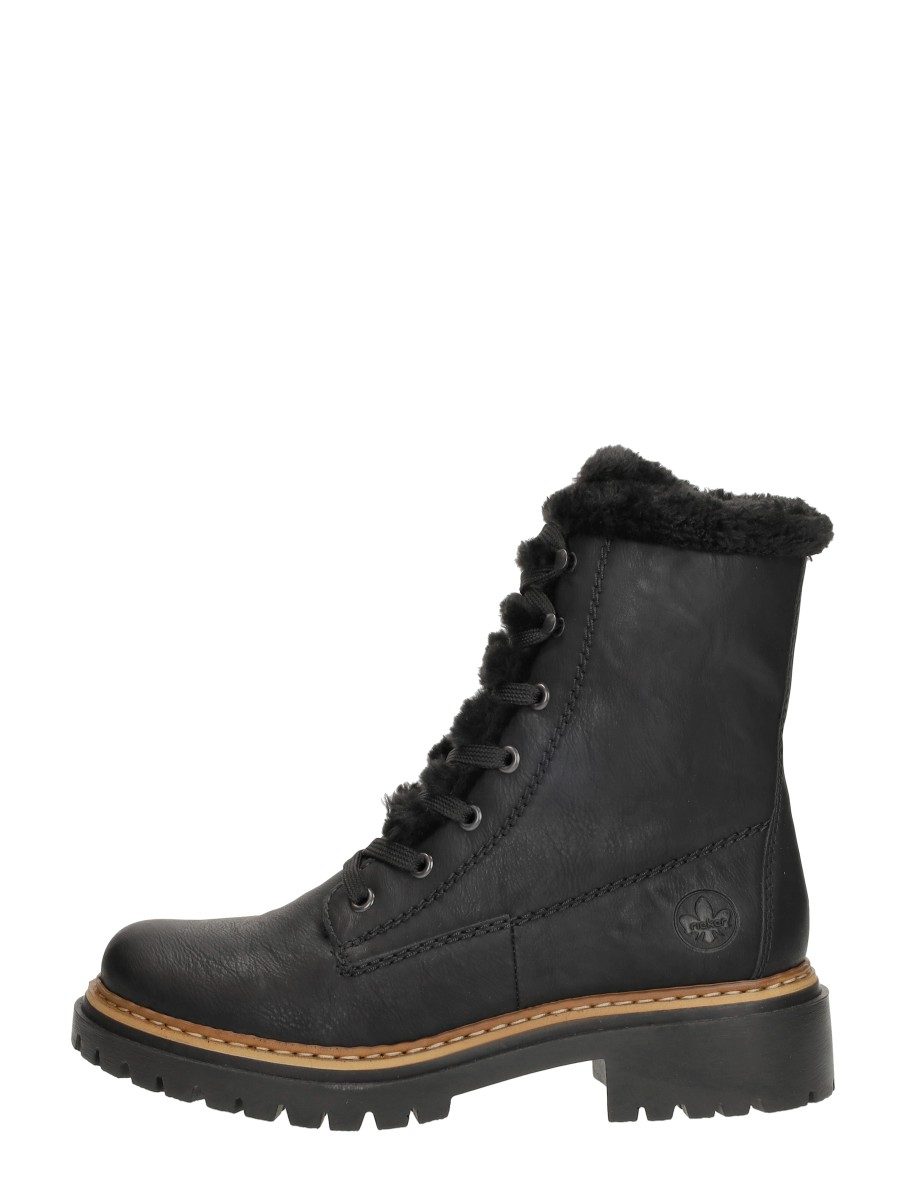 Rieker - Veterschoenen Hoog – zwart