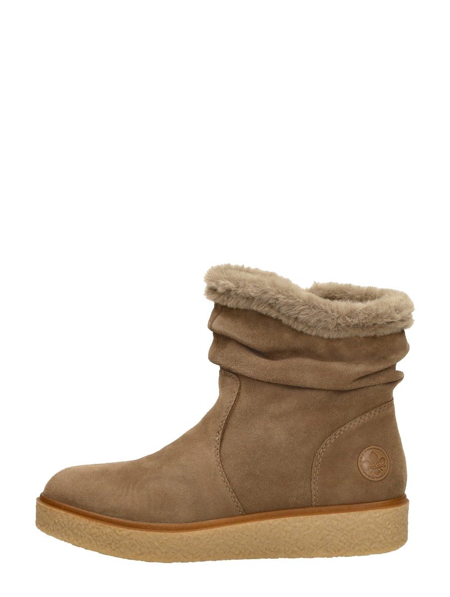 Rieker - Enkellaarsjes Plat – taupe