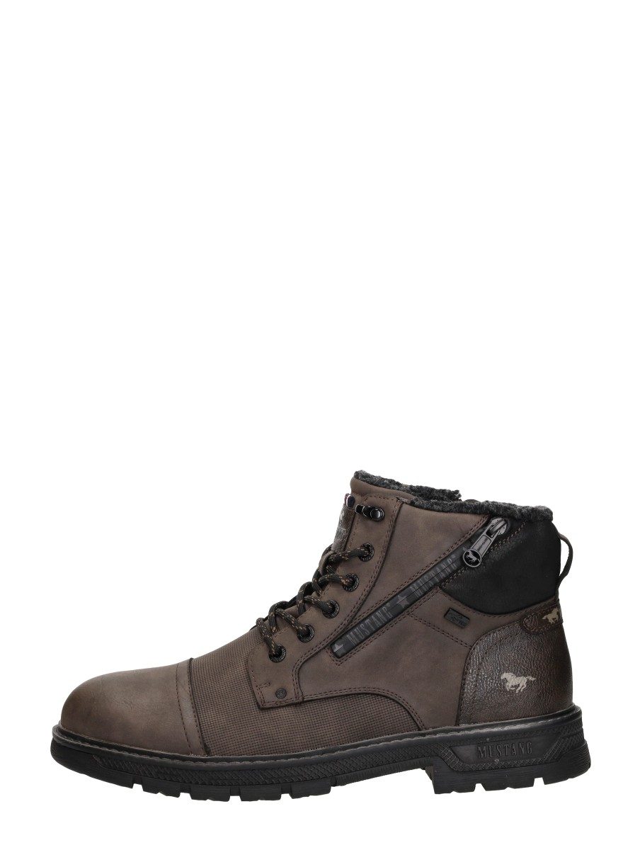 Mustang - Veterschoenen Hoog – donkerbruin