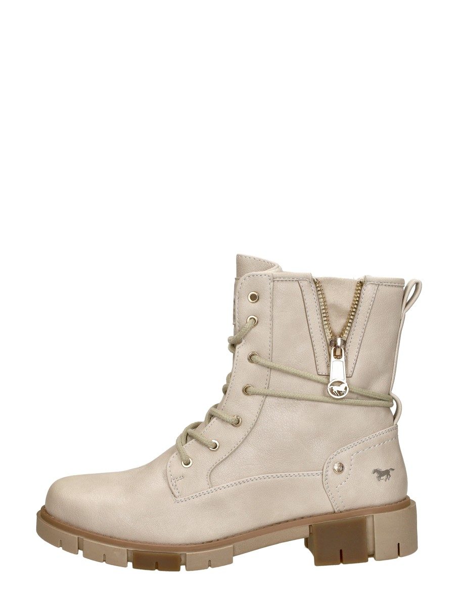 Mustang - Veterschoenen Hoog – gebroken wit